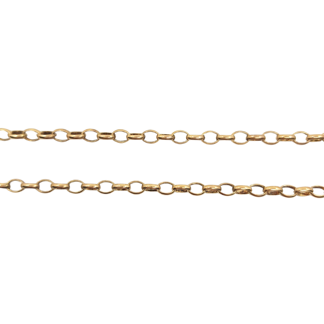 9ct Yellow Gold Oval Link Belcher Chain 24"