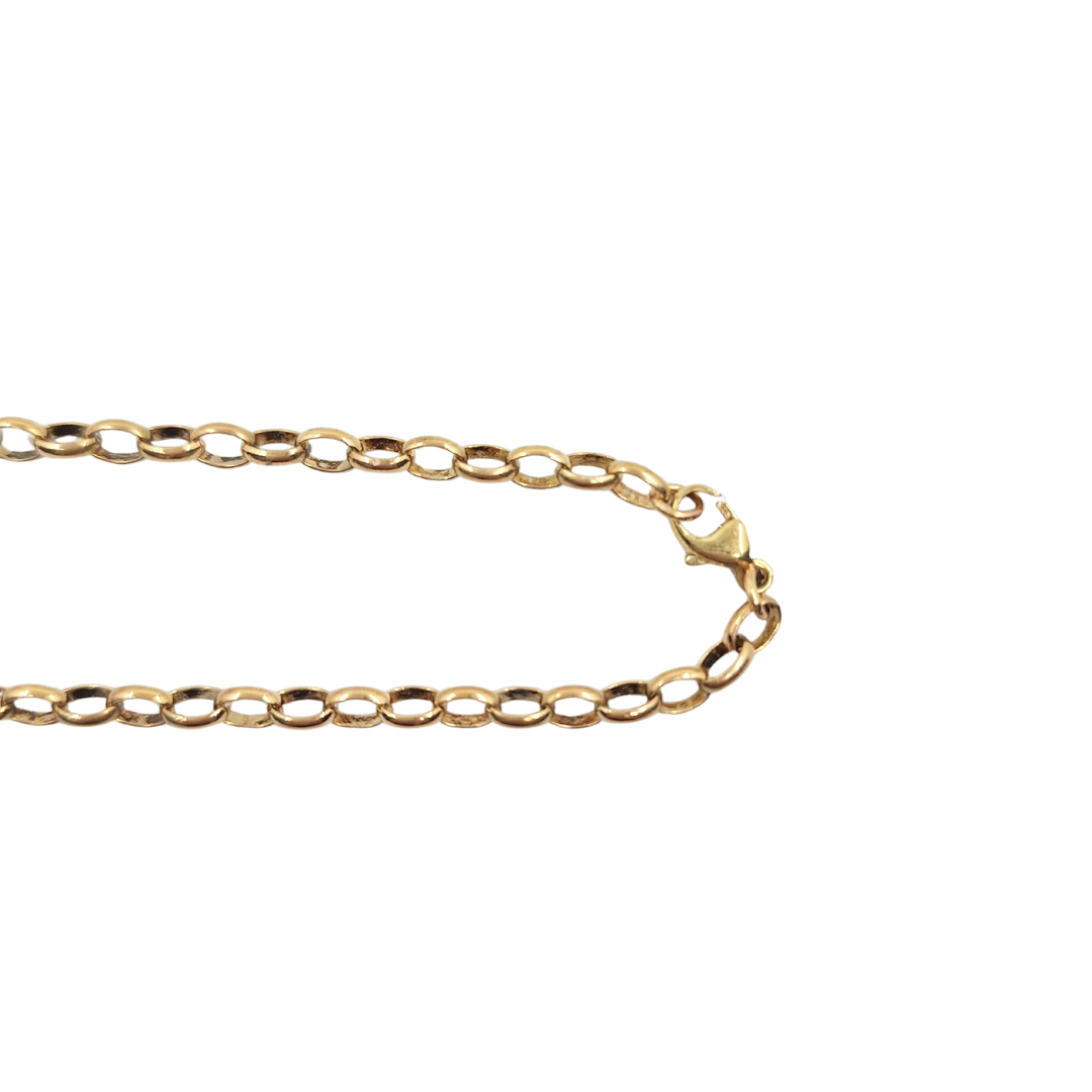 9ct Yellow Gold Oval Link Belcher Chain 24"
