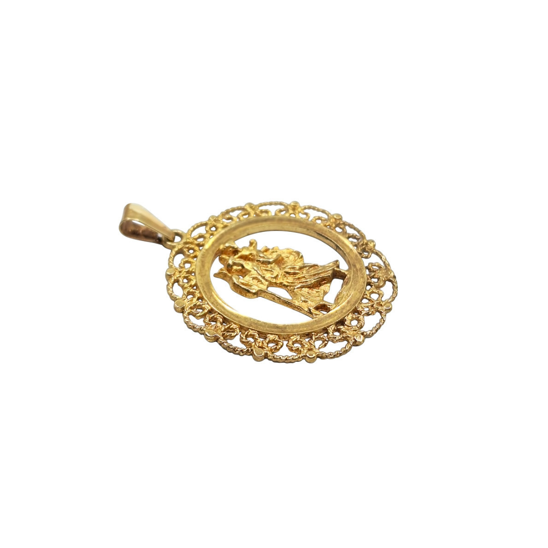 9ct Yellow Gold St Christopher Pendant