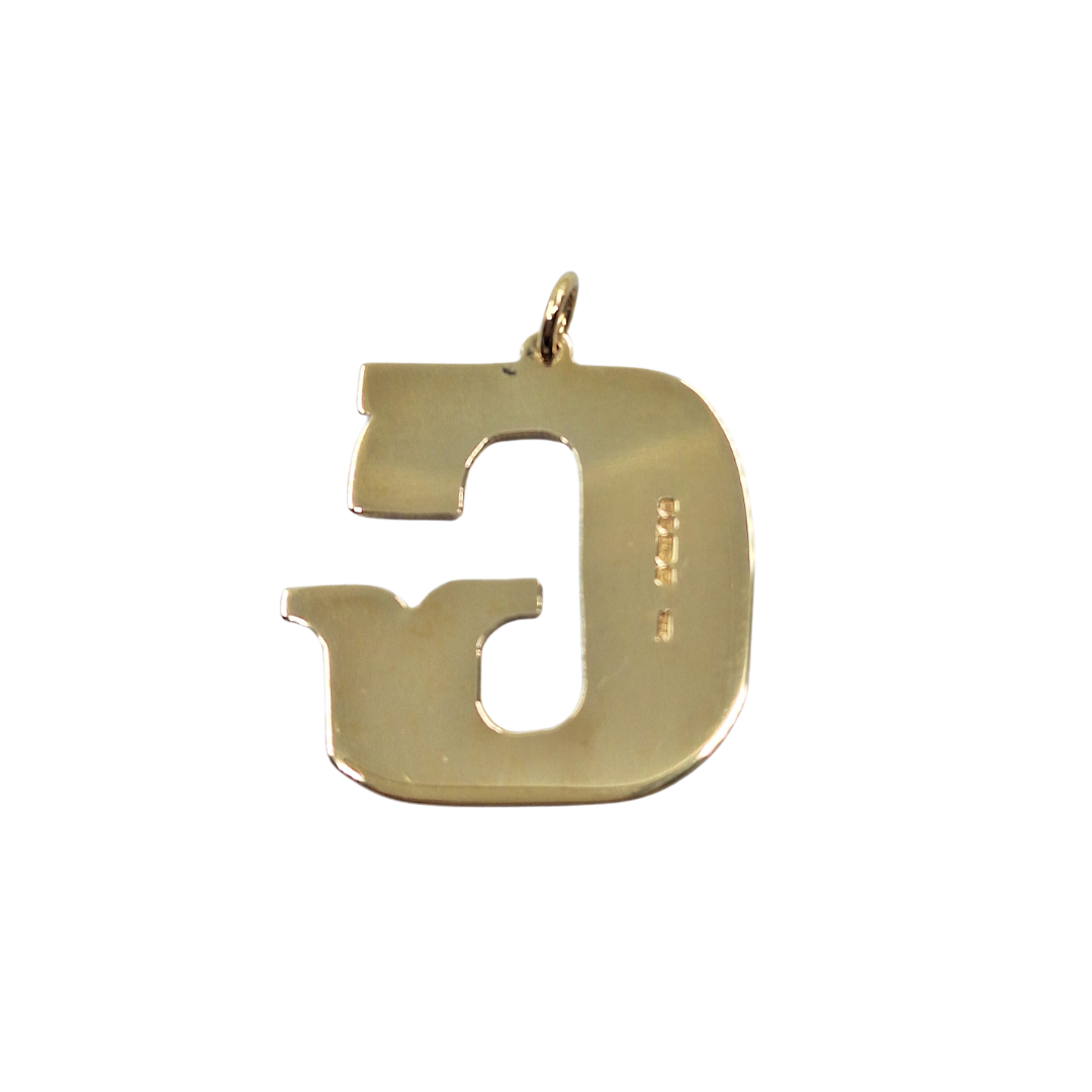 9ct Yellow Gold G Initial Pendant