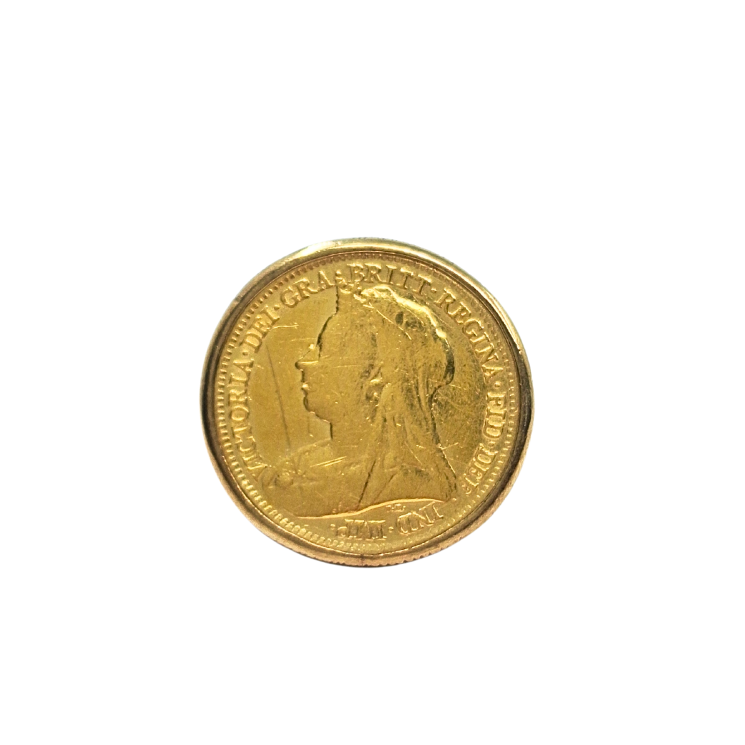 9ct/22ct Yellow Gold Half Sovereign Ring 1898