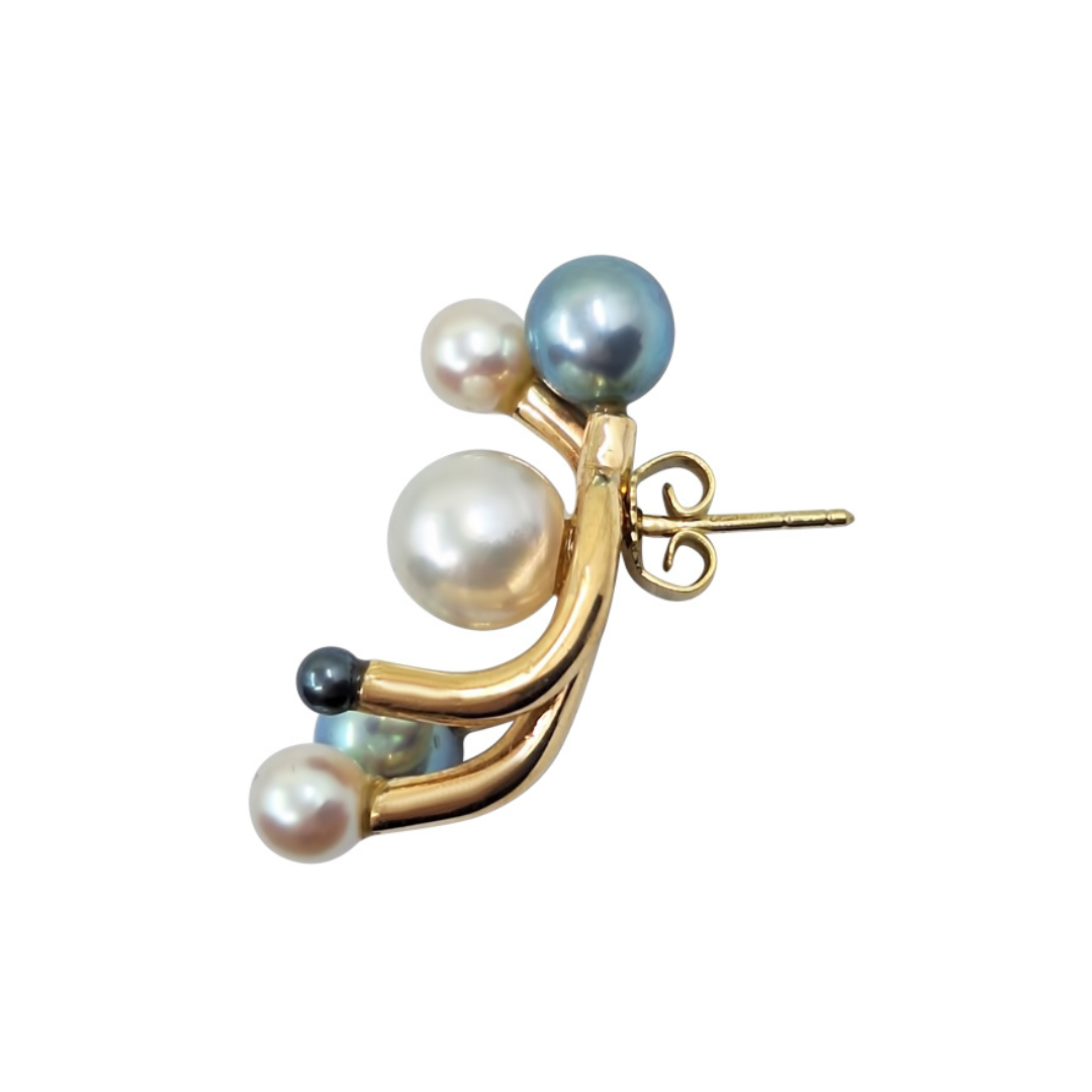 14ct Yellow Gold Pearl Earrings