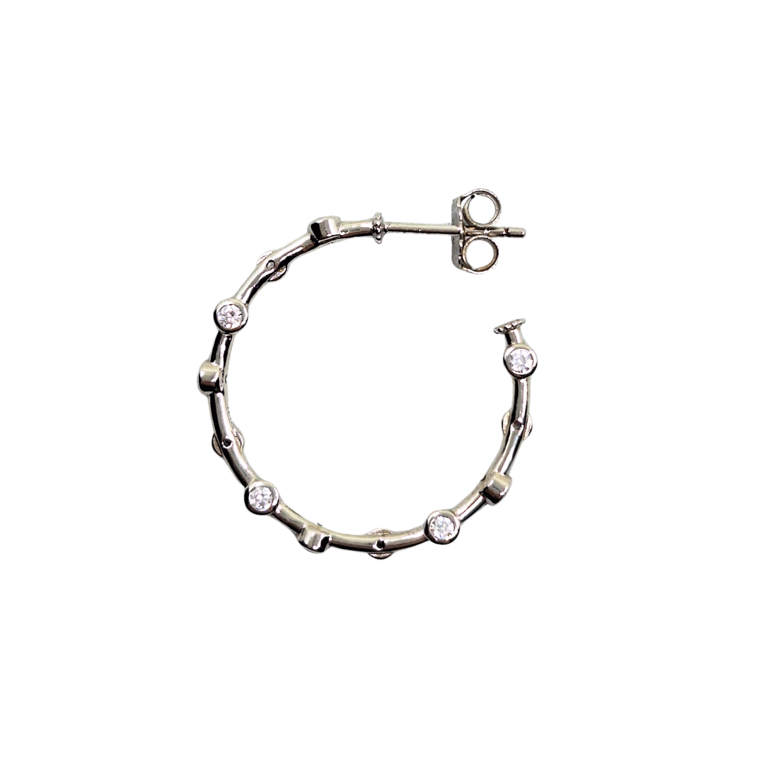 Silver Cubic Zirconia Hoop Earrings