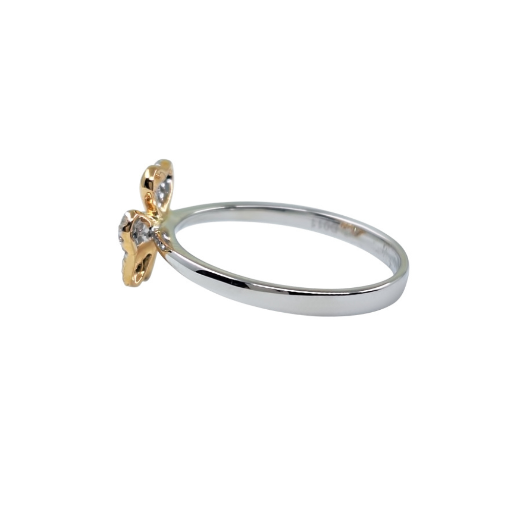 18ct Yellow & White Gold Diamond Flower Ring 0.11ct
