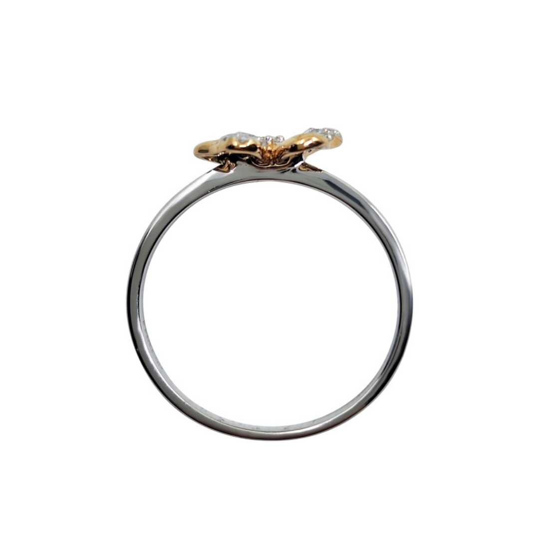 18ct Yellow & White Gold Diamond Flower Ring 0.11ct