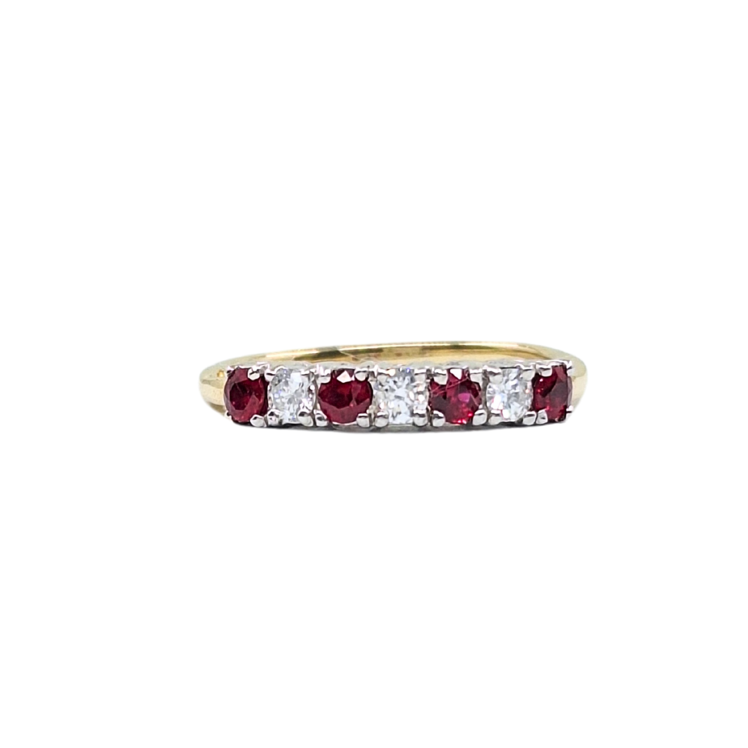 18ct Yellow Gold Ruby & Diamond Eternity Ring