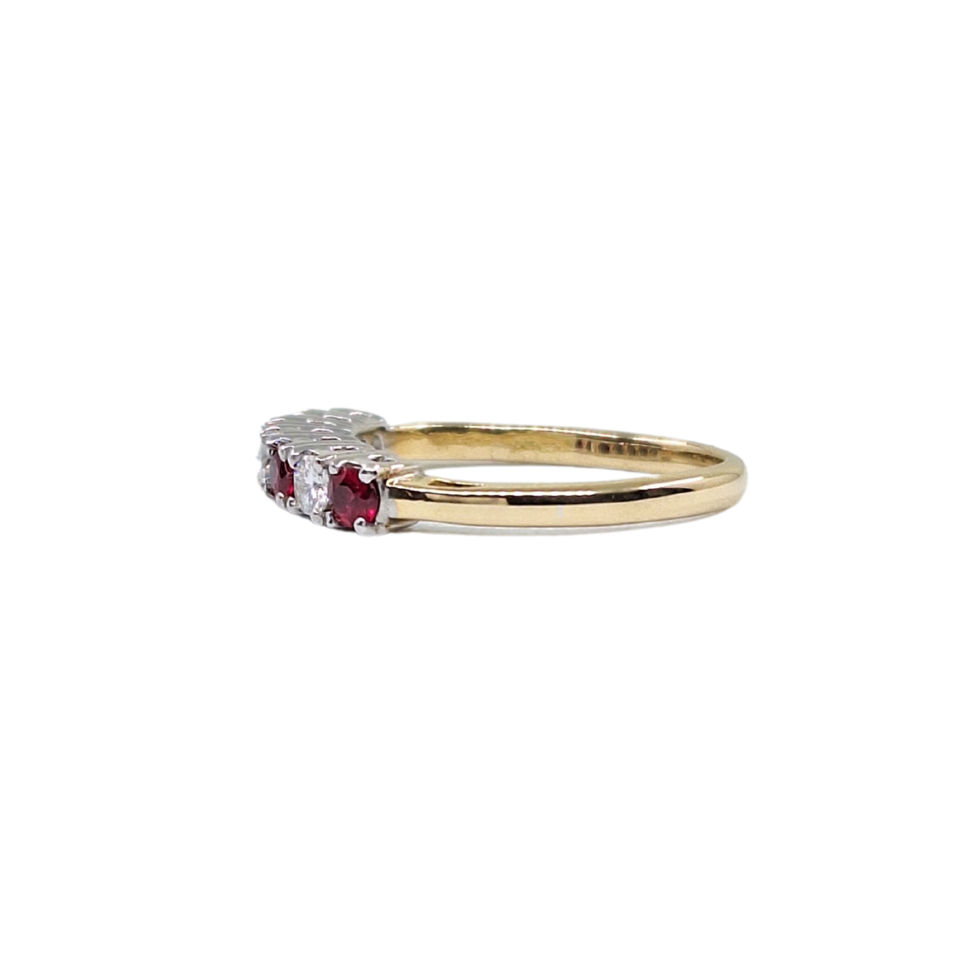 18ct Yellow Gold Ruby & Diamond Eternity Ring