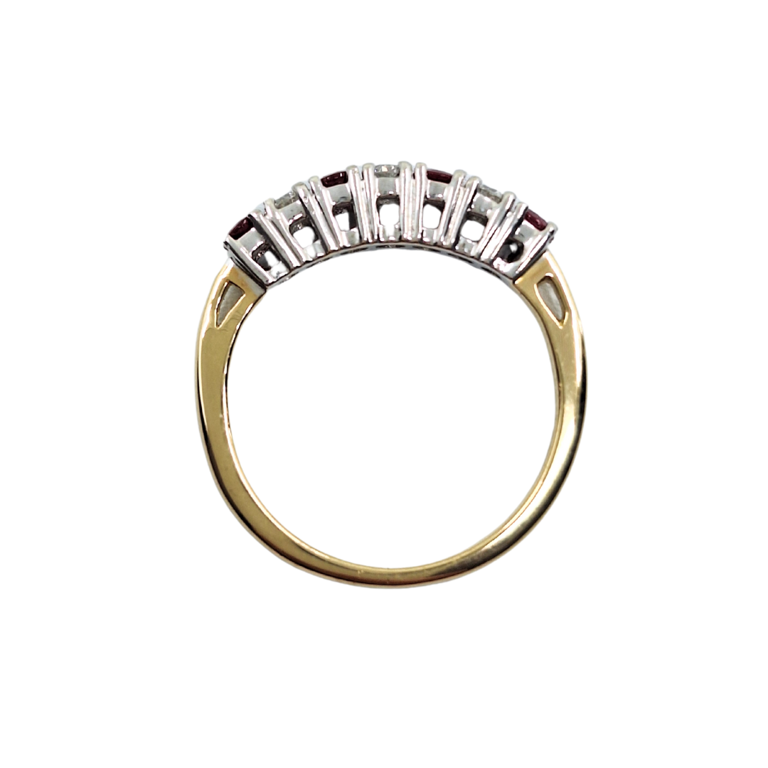 18ct Yellow Gold Ruby & Diamond Eternity Ring