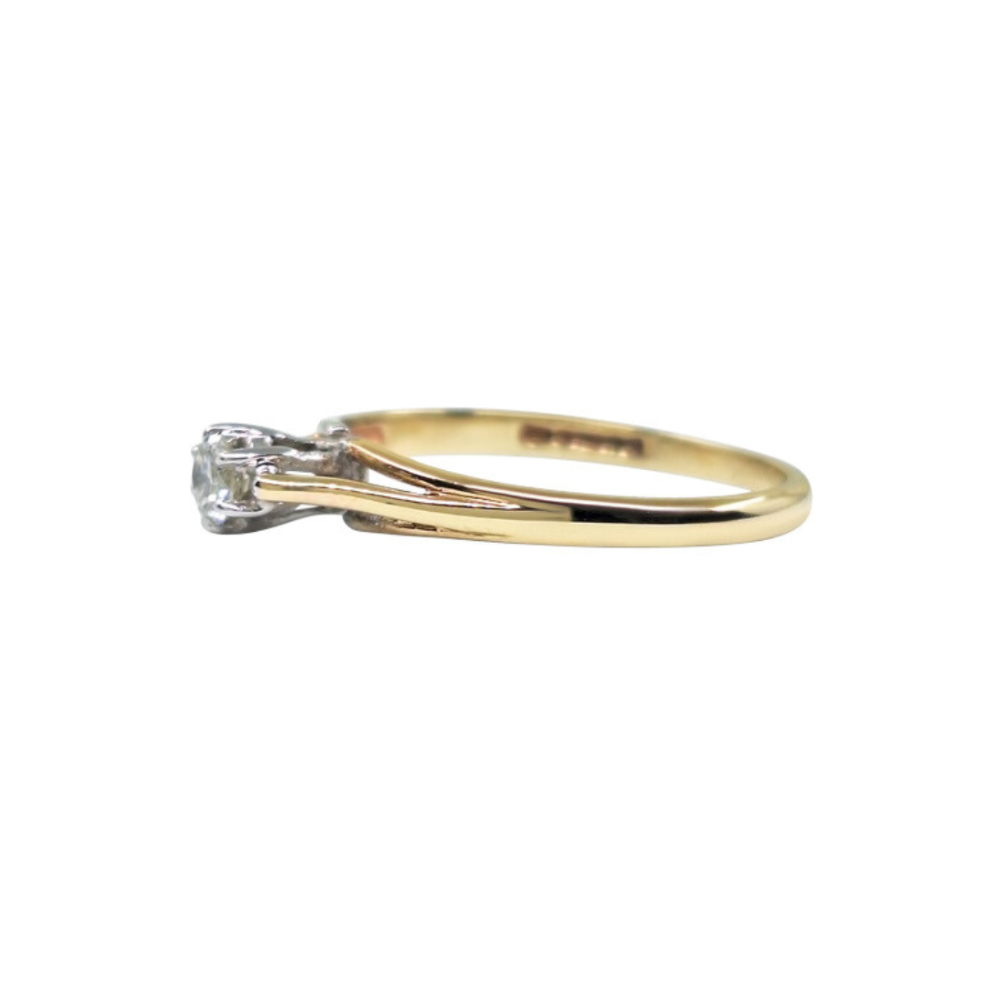 9ct Yellow Gold Diamond Solitaire Ring 0.15ct