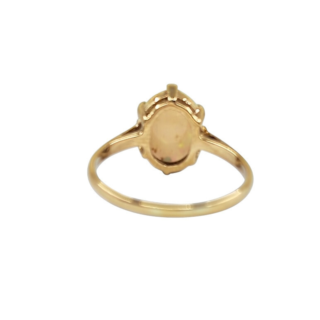 9ct Yellow Gold Opal Solitaire Ring