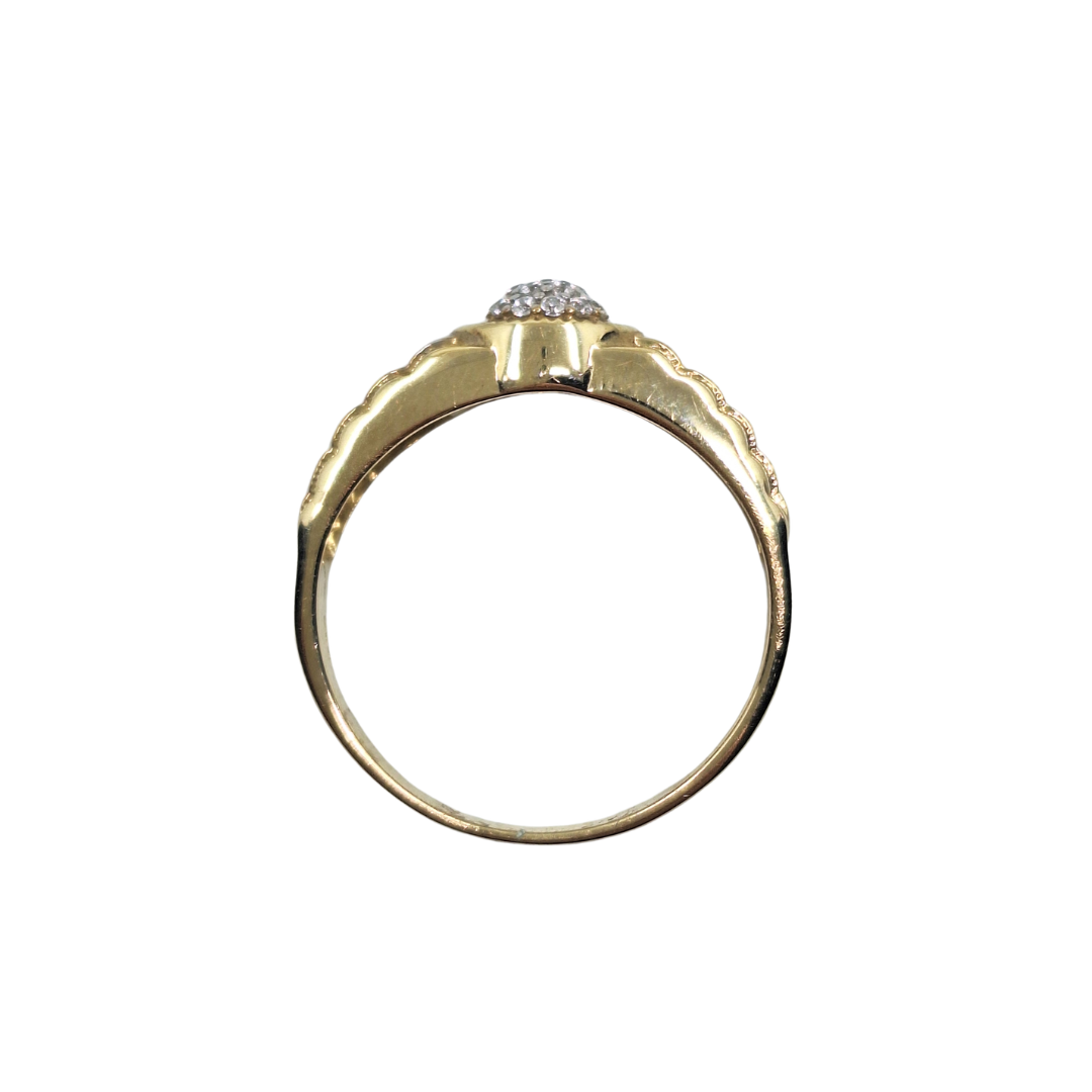 9ct 2 Colour Gold Cubic Zirconia Signet Ring