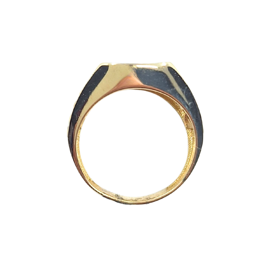 9ct Yellow Gold Cubic Zirconia Signet Ring
