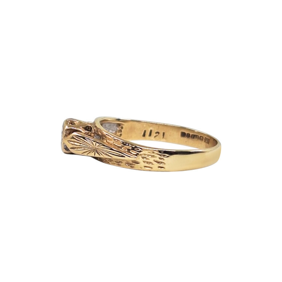 9ct Yellow Gold Illusion Set Diamond Solitaire Ring
