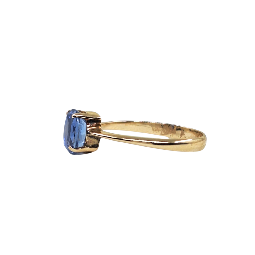 14ct Yellow Gold Oval Tanzanite Solitaire Ring