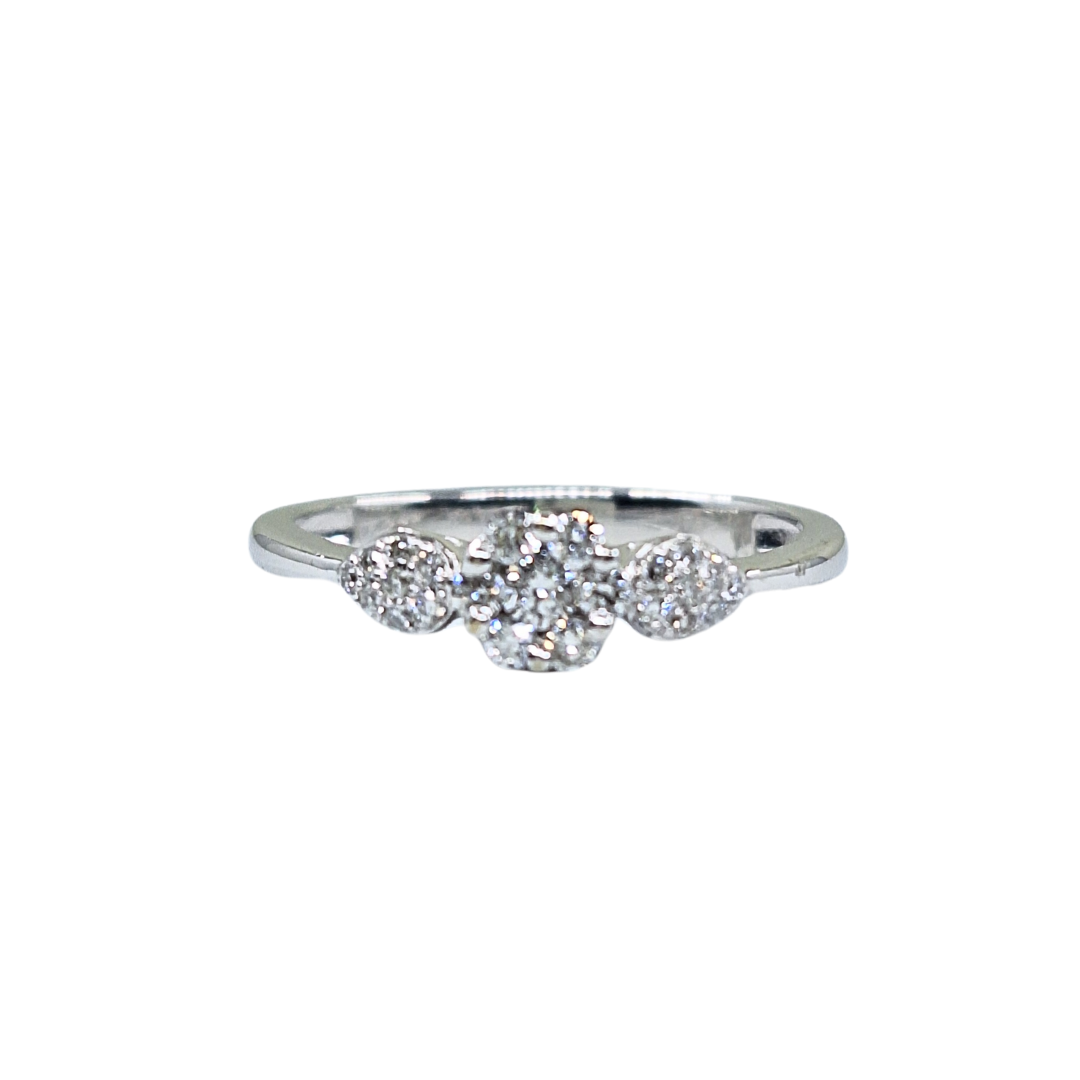 9ct White Gold Diamond Cluster Ring
