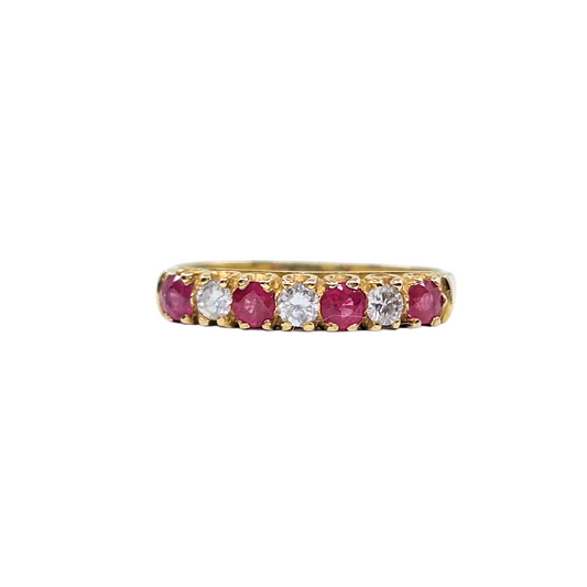 18ct Yellow Gold Ruby & Diamond Eternity Ring