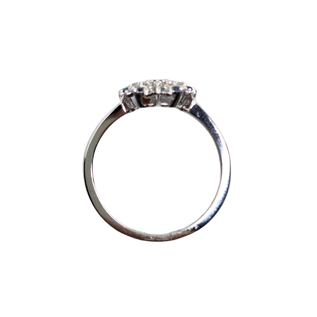 9ct White Gold Sapphire & Diamond Cluster Ring