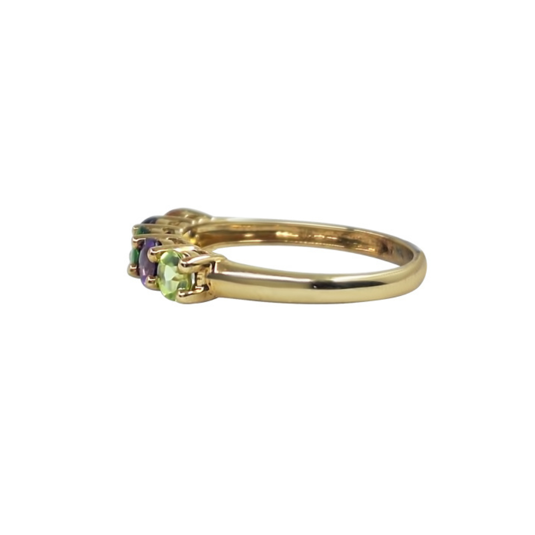 9ct Yellow Gold Multi Stone Band Ring