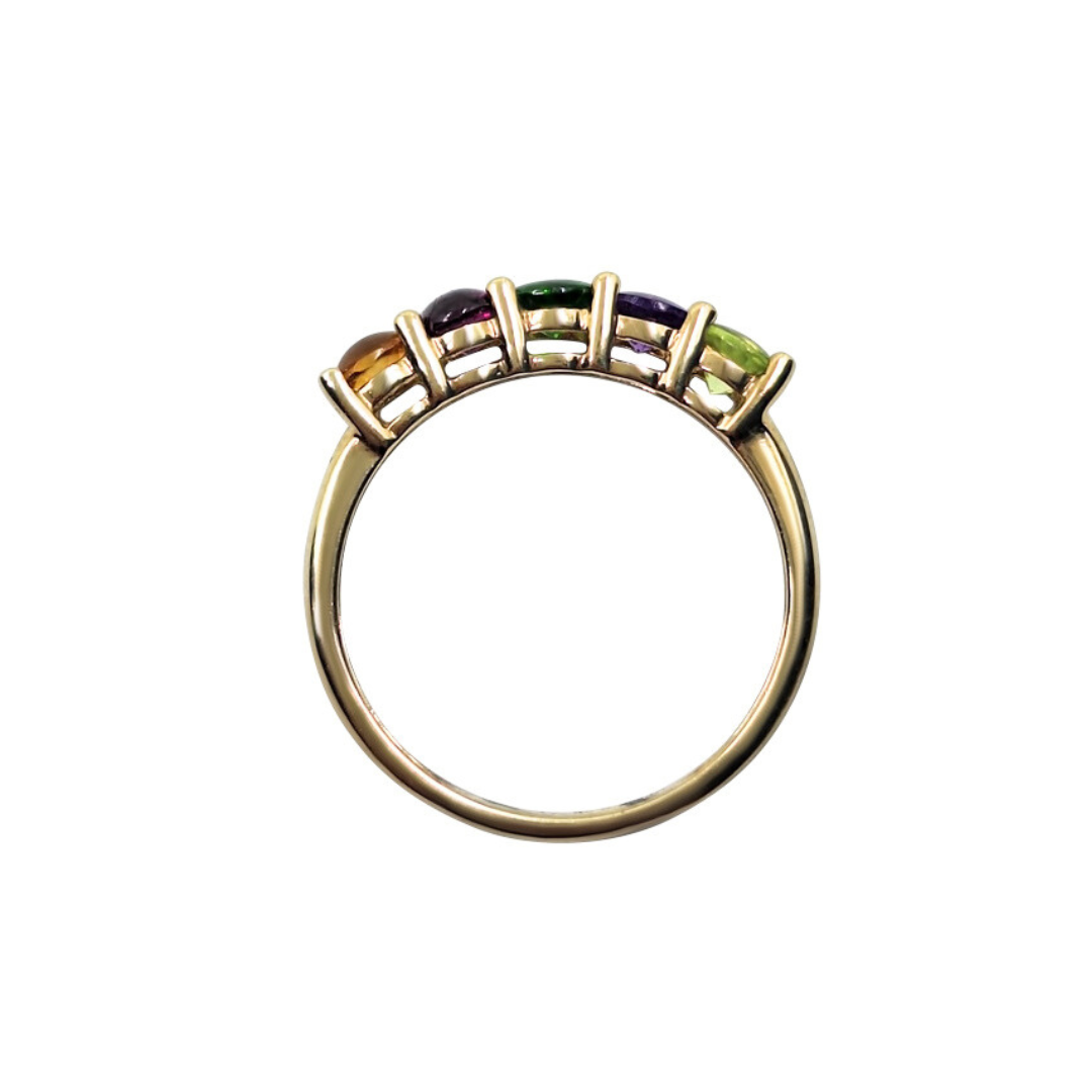 9ct Yellow Gold Multi Stone Band Ring