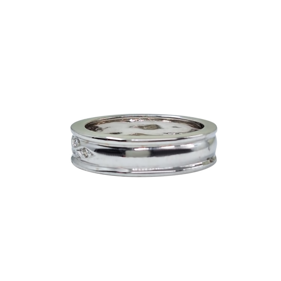 9ct White Gold Diamond Band Ring