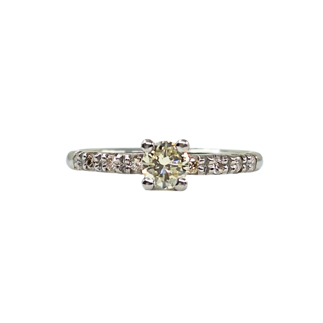 Palladium Diamond Solitaire Ring