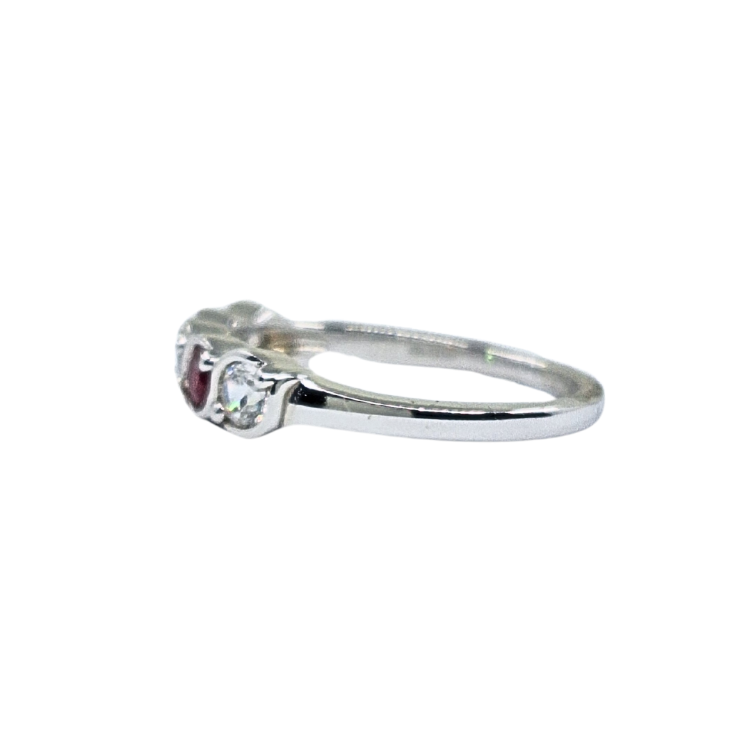 9ct White Gold Ruby & Cubic Zirconia Eternity Ring