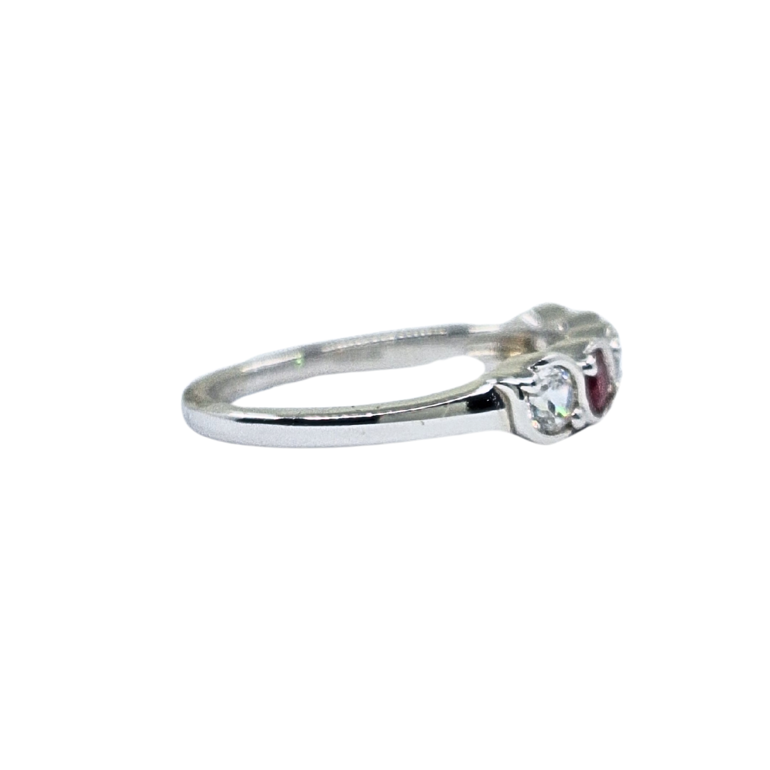 9ct White Gold Ruby & Cubic Zirconia Eternity Ring
