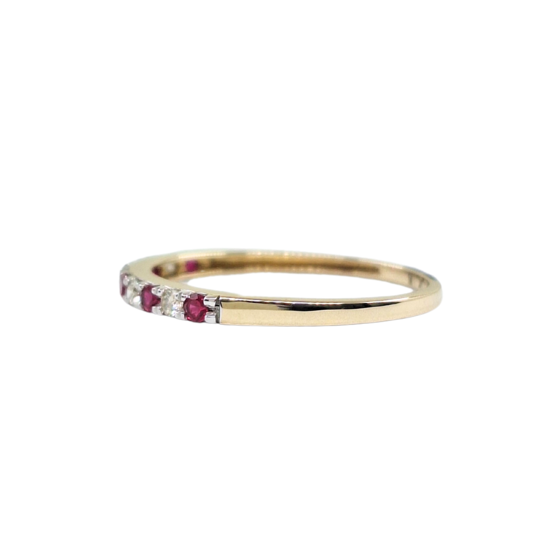 9ct Yellow Gold Ruby & Diamond Eternity Ring