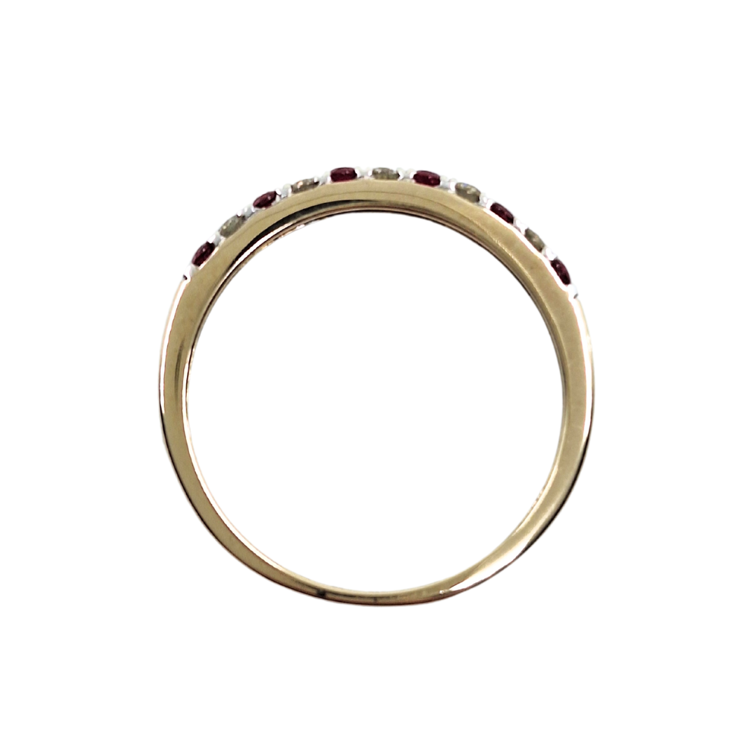 9ct Yellow Gold Ruby & Diamond Eternity Ring