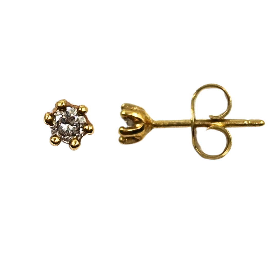 18ct Yellow Gold Diamond Stud Earrings 0.20ct