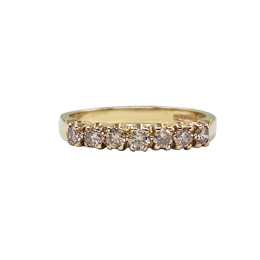 9ct Yellow Gold Diamond 7 Stone Eternity Ring