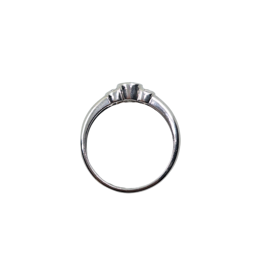 9ct White Gold Blue Topaz & Diamond Band Ring