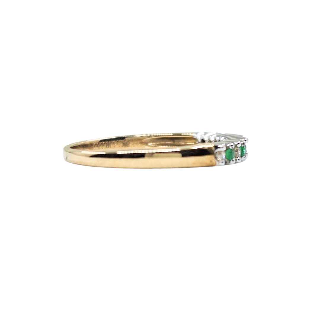 9ct Yellow Gold Emerald & Diamond Eternity Ring