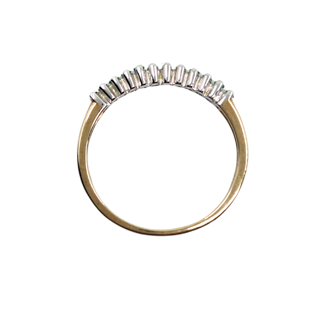 9ct Yellow Gold Emerald & Diamond Eternity Ring