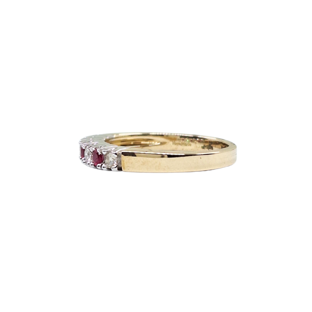 9ct Yellow Gold Ruby & Diamond Eternity Ring