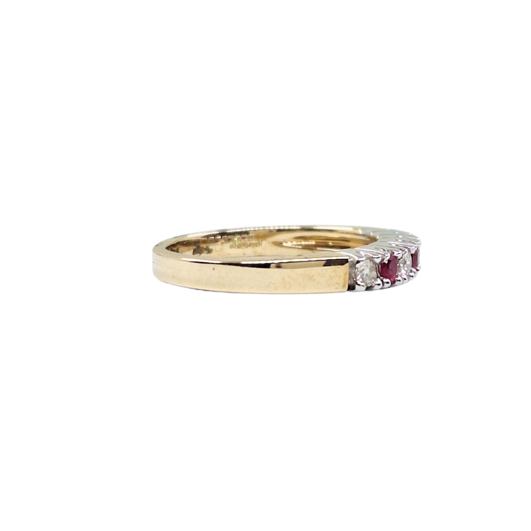 9ct Yellow Gold Ruby & Diamond Eternity Ring