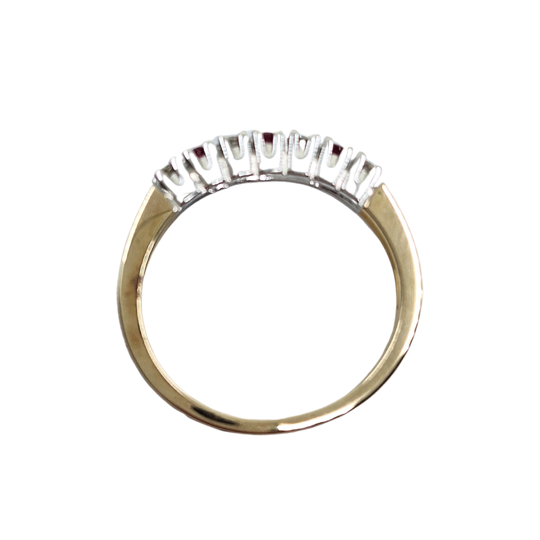 9ct Yellow Gold Ruby & Diamond Eternity Ring