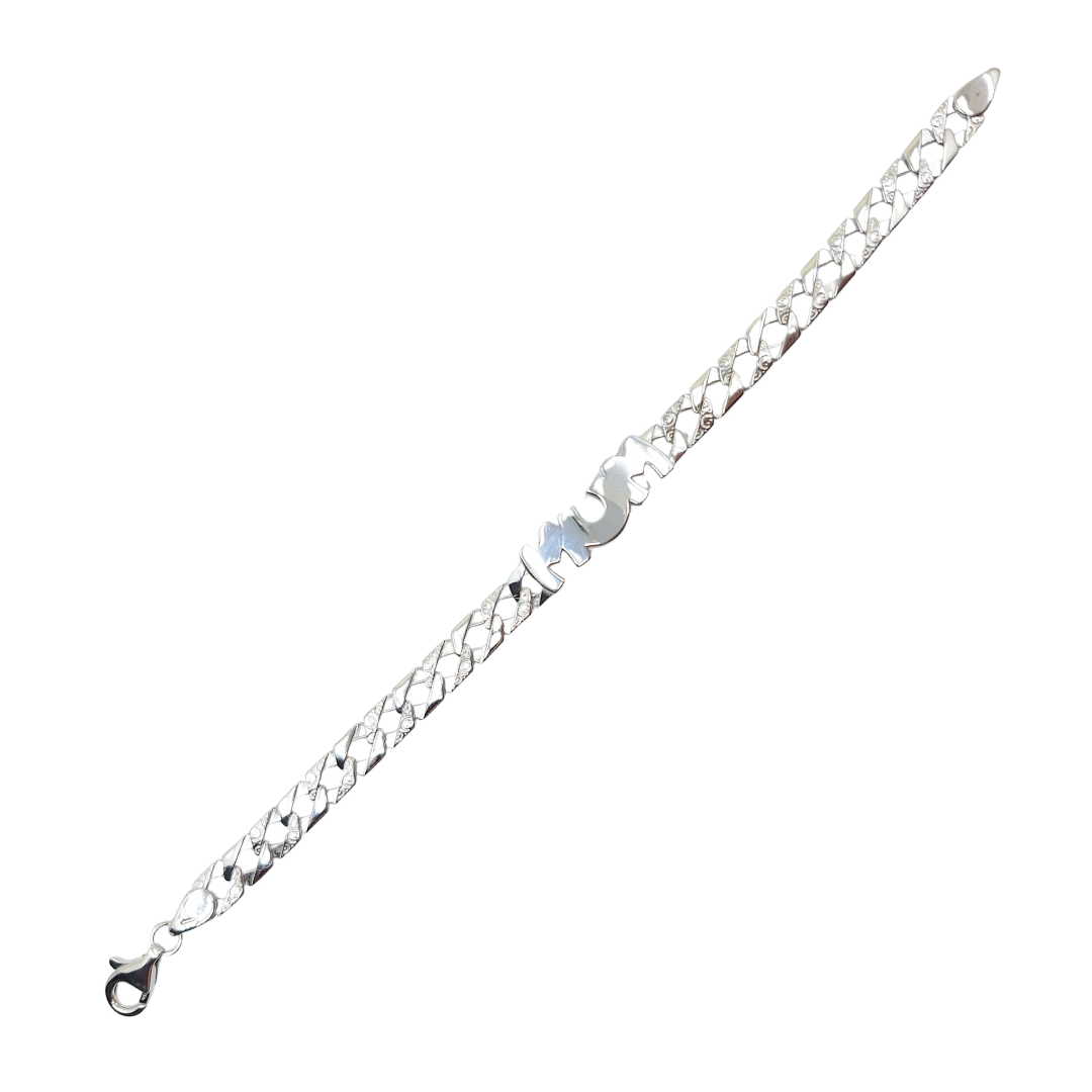 Silver Plain Mum Bracelet 7.5"