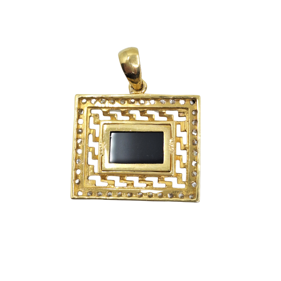 14ct Yellow Gold Cubic Zirconia Versace Style Pendant