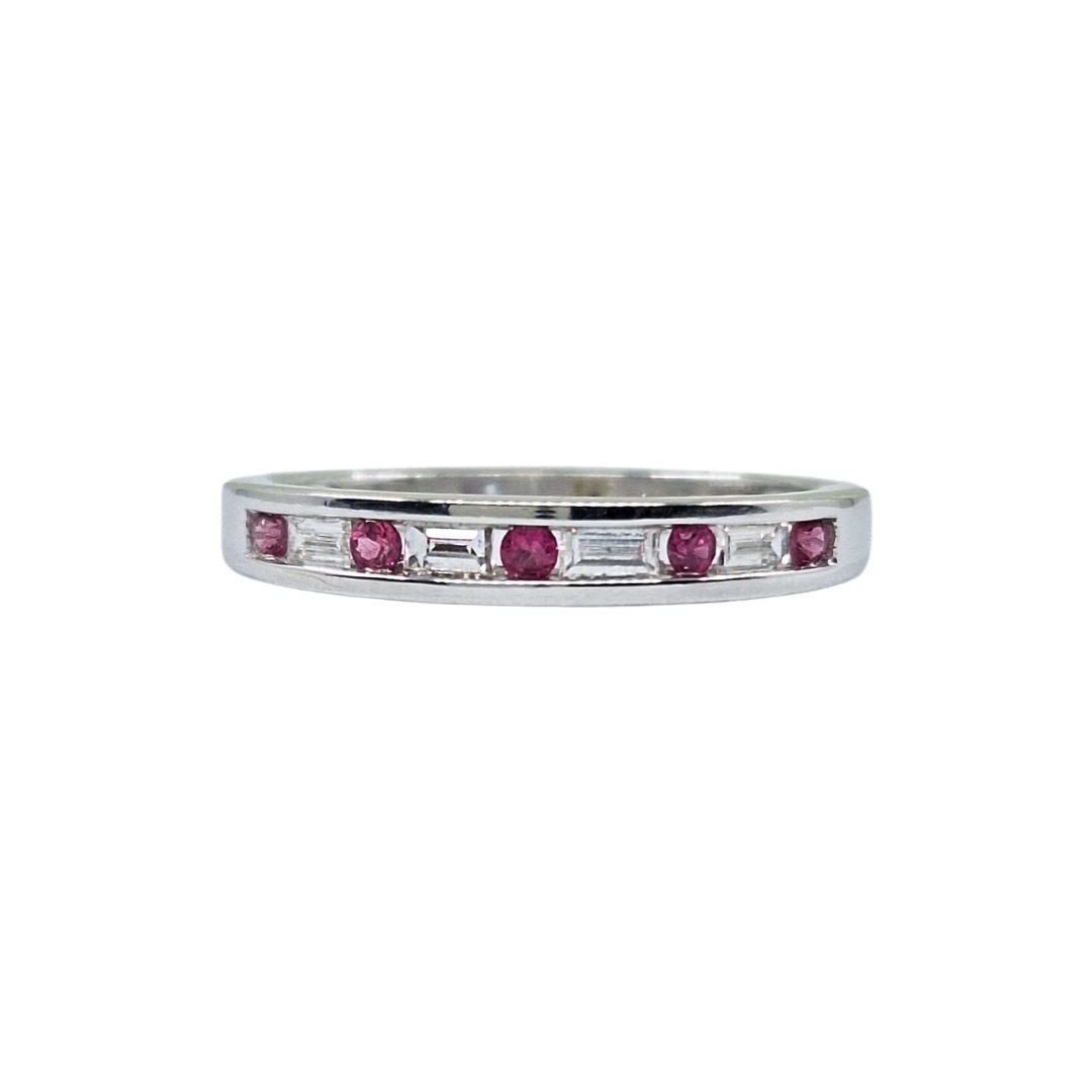 18ct White Gold Ruby & Diamond Eternity Ring