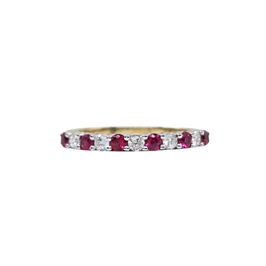 9ct Yellow Gold Ruby & Diamond Eternity Ring