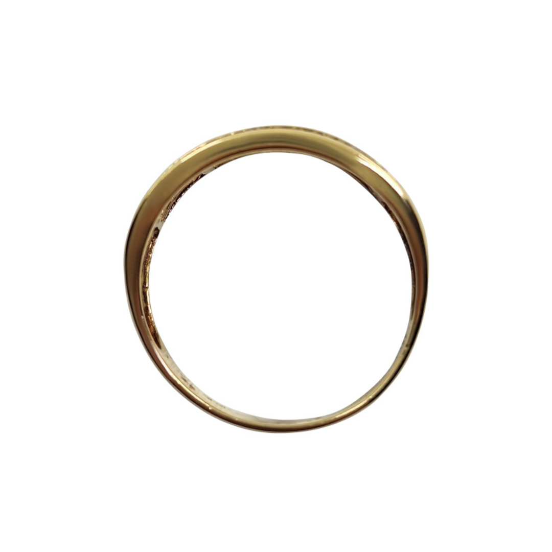 18ct Yellow Gold Diamond 4 Row Band Ring