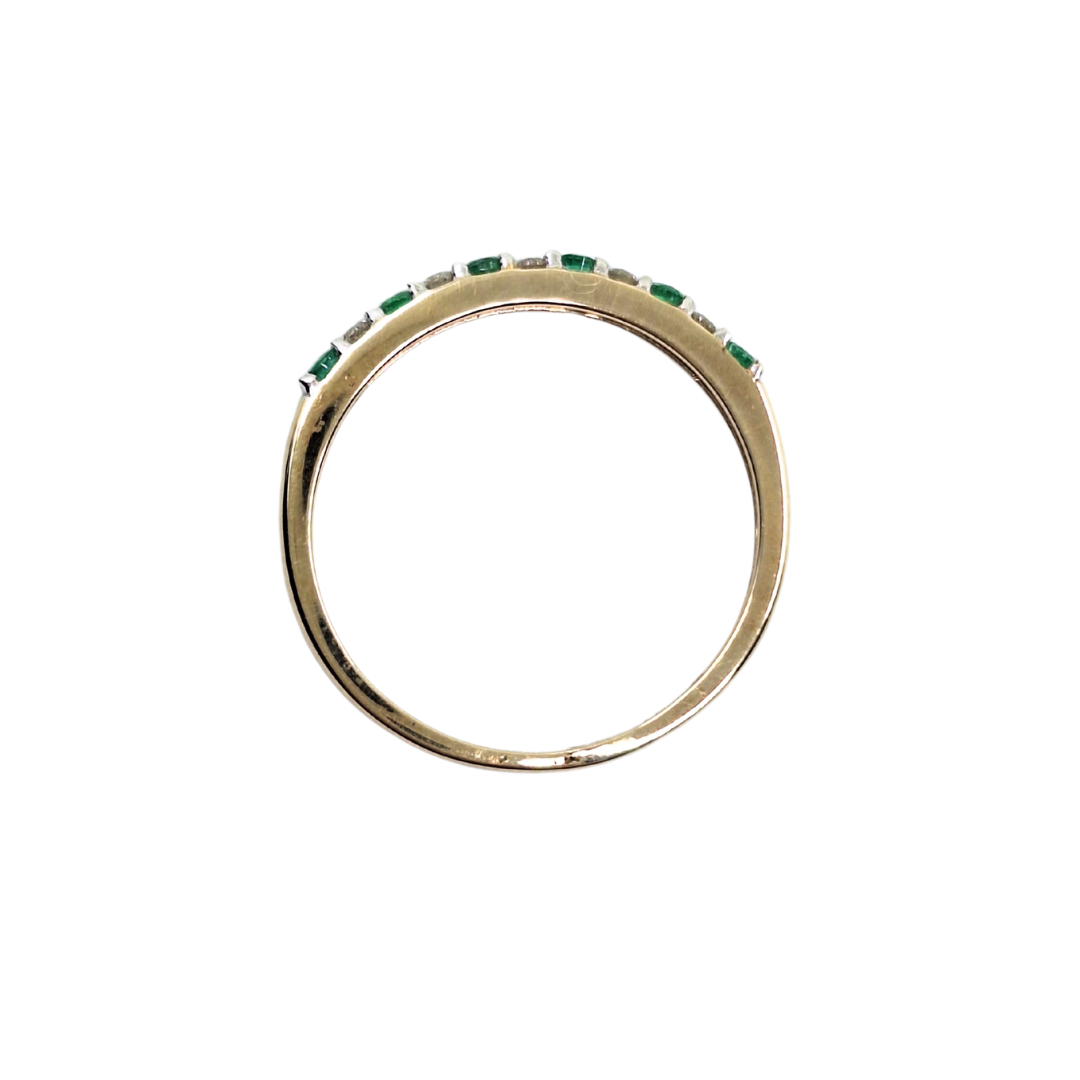9ct Yellow Gold Emerald & Diamond Eternity Ring
