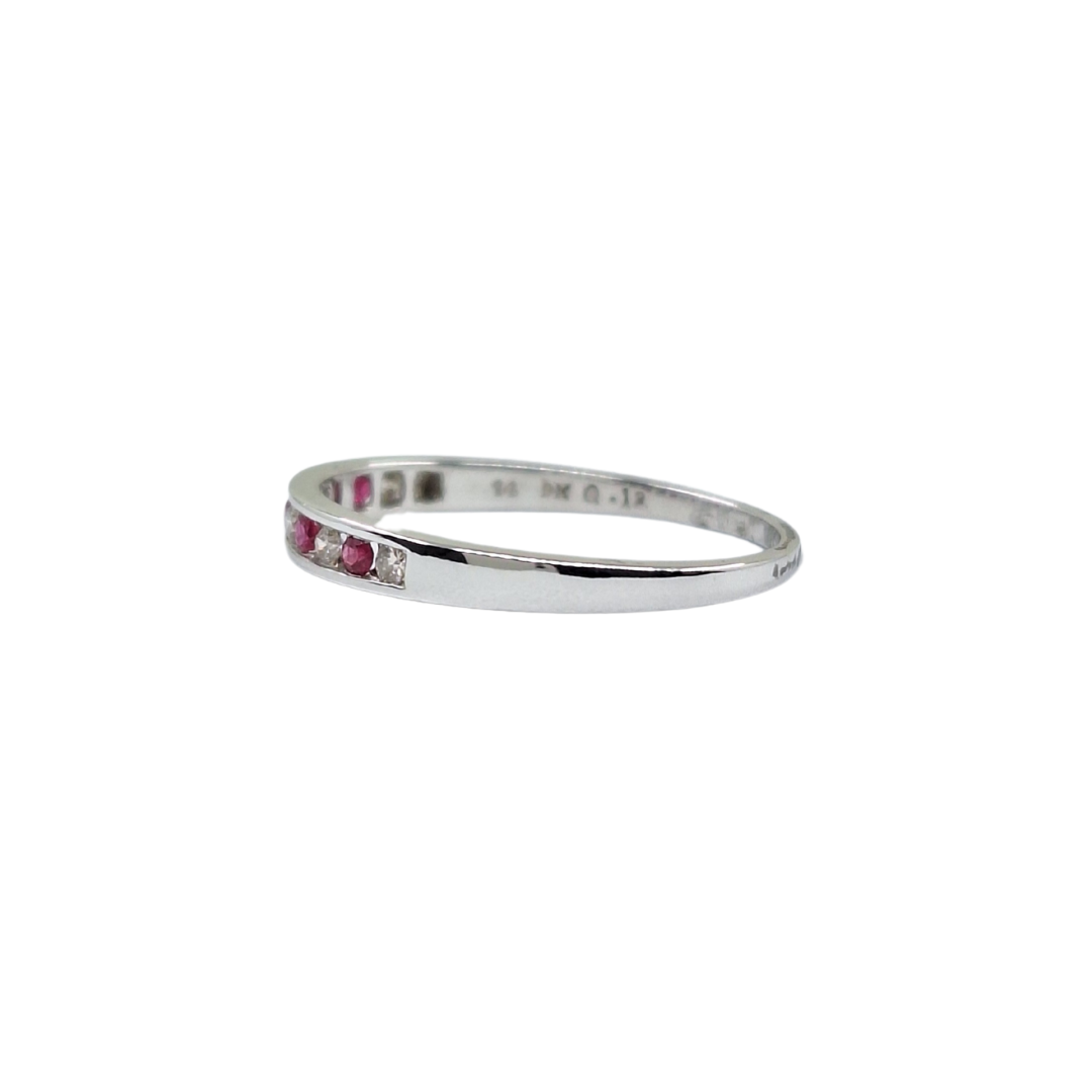 9ct White Gold Ruby & Diamond Eternity Ring