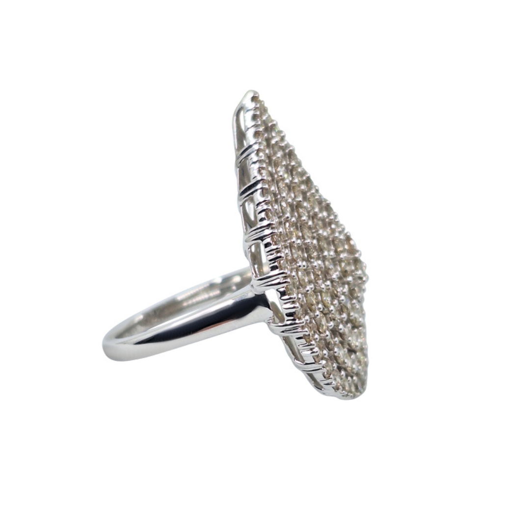 9ct White Gold Pear Shape Diamond Cluster Ring 3ct