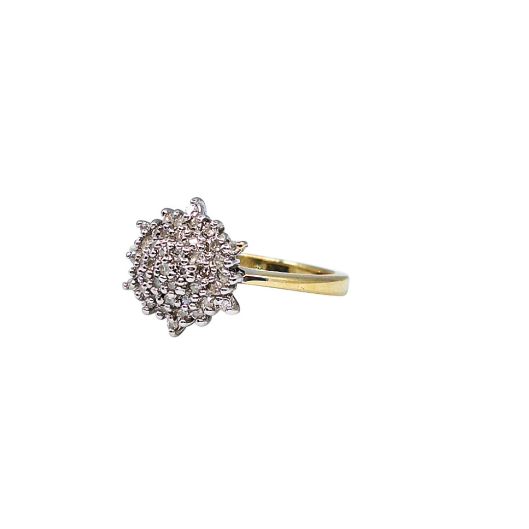 9ct Yellow Diamond Cluster Ring