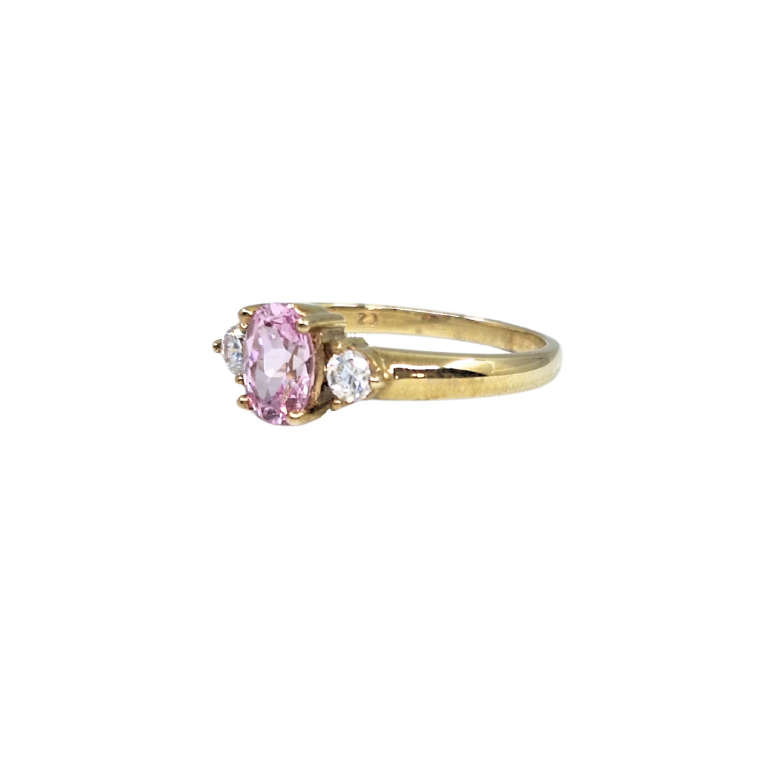 9ct Gold & CZ Three Stone Ring