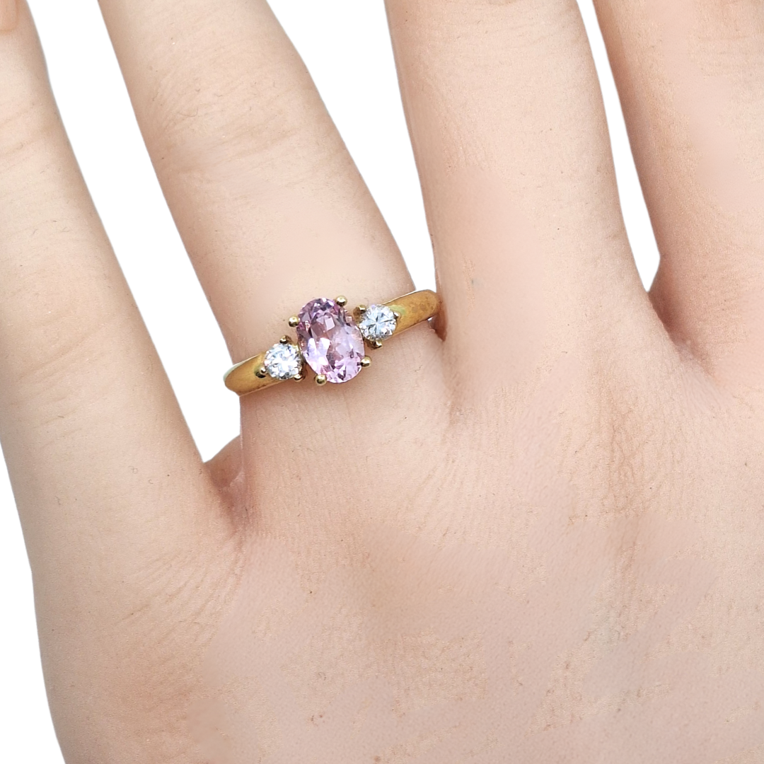 9ct Gold & CZ Three Stone Ring