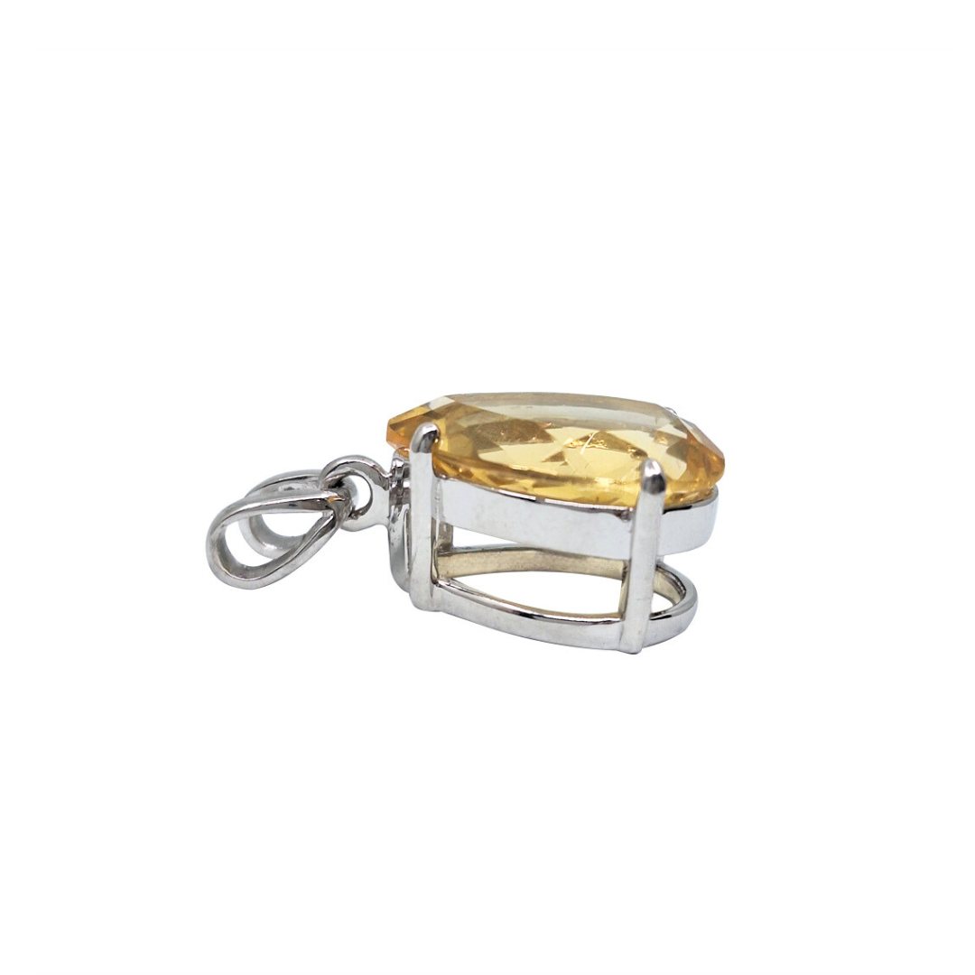9ct White Gold Citrine Pendant