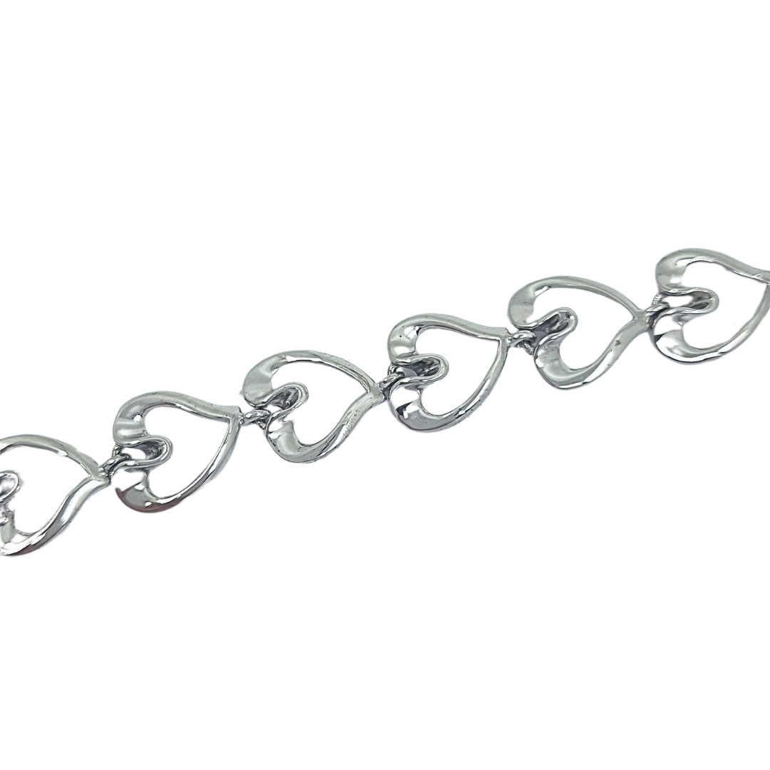 Silver Heart Bracelet 7.5 Inches
